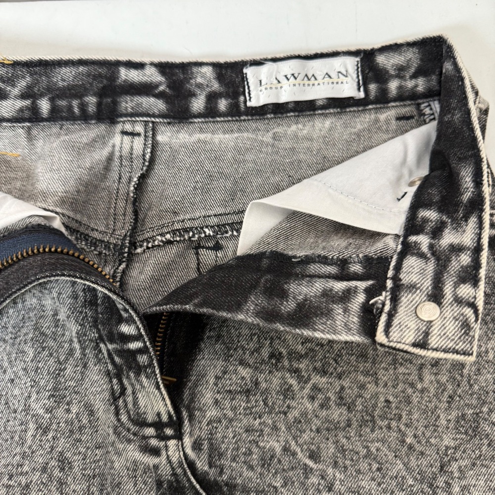 Lawman Vintage Acid Wash Denim Mini Skirt Women's Size 13 High Waist - Picture 4 of 8